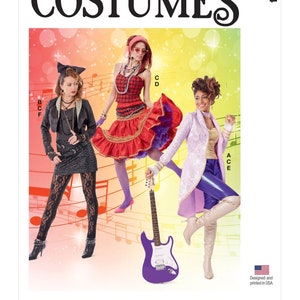 Sewing Pattern for Womens Costume, Bustier Top, Knit Leggings, Costume Jacket, Tube Skirt, McCalls 8224, Size 6-14 and 14-22, Uncut