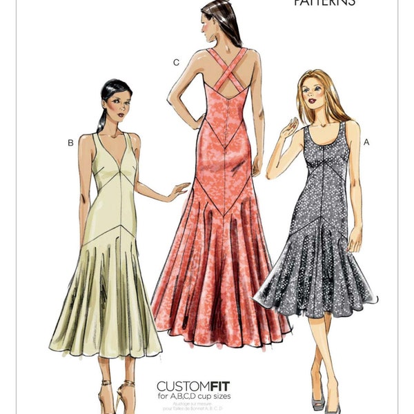 Vogue Sewing Pattern for Women's Dress, Formal Dress, Evening Gown, Maxi Dress, Prom Dress, Bridesmaid, Vogue 8814, Size 6-14 14-22, Uncut