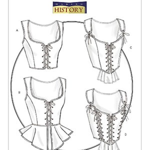 Sewing Pattern for Womens Boned Corset, Lace Front Corset Pattern, Lined Corset, Peplum Corset, Butterick 4669, Size 6-12 and 14-20, Uncut