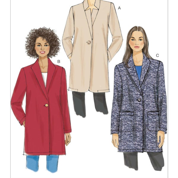 Vogue Sewing Pattern for Womens Jacket, Boxy Jacket, Oversized Jacket, Button Front Jacket, Vogue 9133, Size XS-M and L-XXL, Uncut FF
