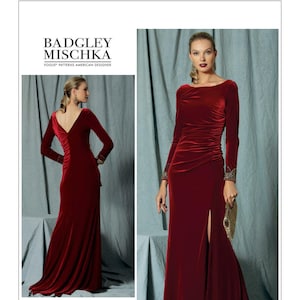 Vogue Sewing Pattern for Women&#39;s Knit Dress, Formal Dress, Evening Gown, Maxi Dress, Long Sleeve Dress, Vogue 1520, Size 6-14 14-22, Uncut
