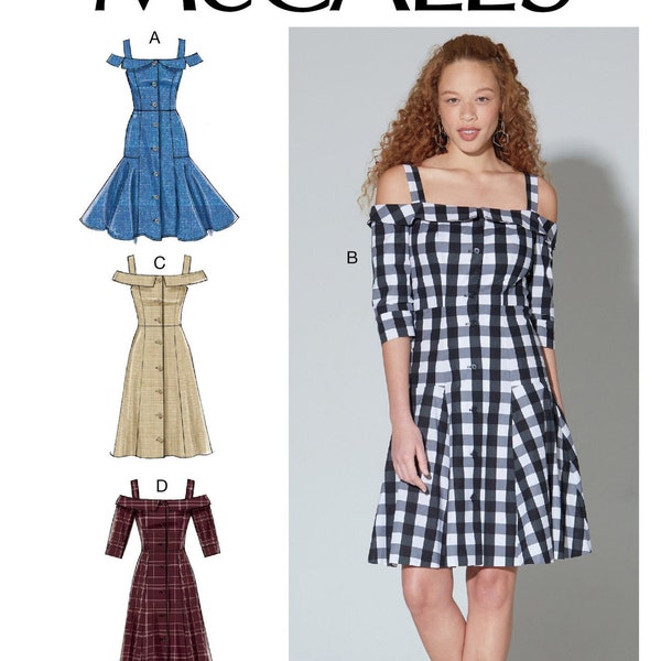 Sewing Pattern for Womens Dress, Summer Dress, Shirt Dress, Button Front Dress, Maxi Dress, McCall's 7805, Size 14-22, Uncut FF