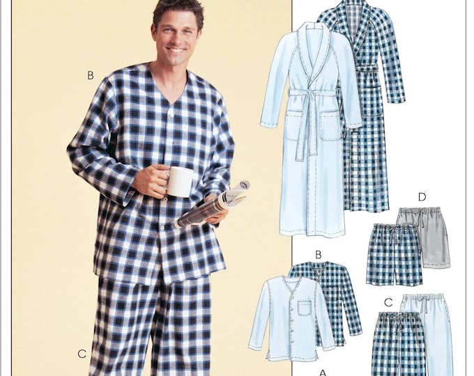 Easy Sewing Pattern for Mens Pajamas, Pajama Shorts, Button Front ...