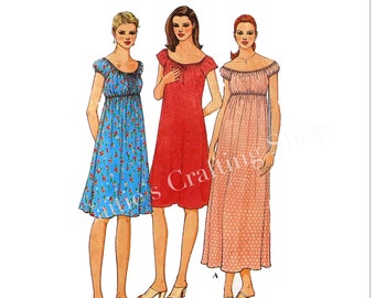 UNCUT Sewing Pattern for Women's Dress, Maxi Dress, Puff Sleeve Dress, Empire Waist Dress, Simplicity 8768, Size 6-10 12-16 18-22