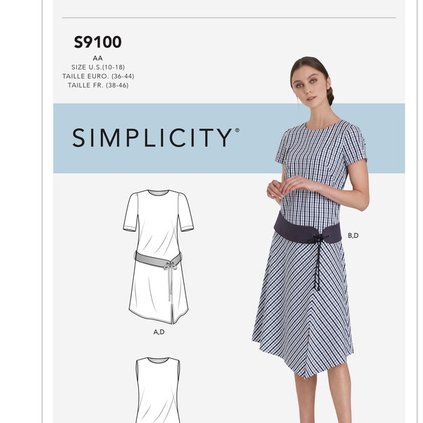 Sewing Pattern for Womens Dress, Linen Dress, Summer Dress, Pullover Dress, Simplicity 9100, Size 20W-28W, Uncut FF