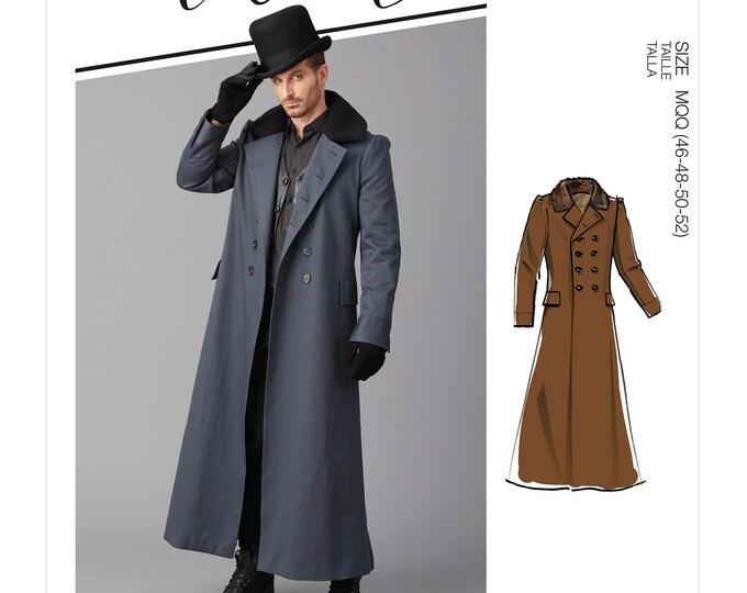Sewing Pattern for Mens Costume Jacket, Historical Jacket, Mens Trench
