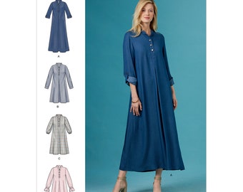 Sewing Pattern for Womens Dress, Maxi Dress, Summer Dress, Shirt Dress, Long Sleeve Dress, Simplicity 8983, Size 14-22, Uncut FF