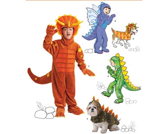 Sewing Pattern for Childrens and Dog Dinosaur Costume, Halloween Costumes, Toddler Costumes, Simplicity 1765 0860, Size 3-8, Uncut FF