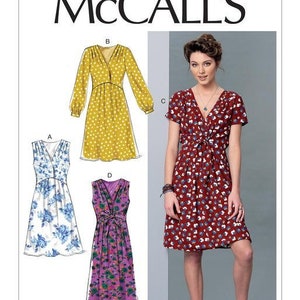 Sewing Pattern for Womens Dress, Summer Dress, Maxi Dress Pattern, Surplice Dress, McCall's 7381, Size XS-M and L-XXL, Uncut FF