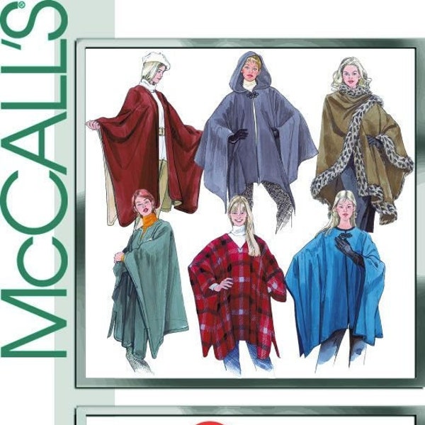 Sewing Pattern for Womens Cape Jacket, Womens Poncho, Hooded Poncho, Womens Cardigan, Long Jacket, McCalls 3448, Size S-L, Uncut FF