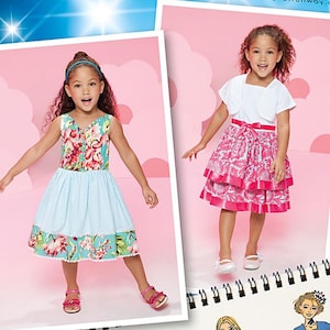 Sewing Pattern for Girls Dress and Bolero Jacket, Ruffle Hem Dress, Girls Tiered Dress, Summer Dress, Simplicity 1434, Size 3-8, Uncut FF