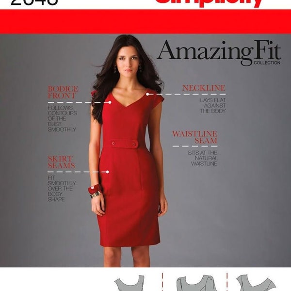Sewing Pattern for Womens Dress, Fitted Dress, Cocktail Dress, Summer Dress, Simplicity 2648, Size 6-14, Uncut FF