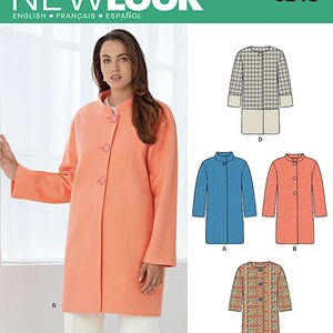 Sewing Pattern for Womens Jacket, Button Front Jacket, Long Jacket ...