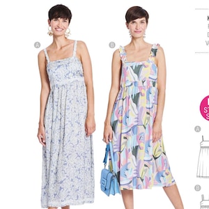 Sewing Pattern for Womens Dress, Sleeveless Dress, Empire Waist Dress, Summer Dress, Maxi Dress, Burda 5821, Size 8-18, Uncut FF