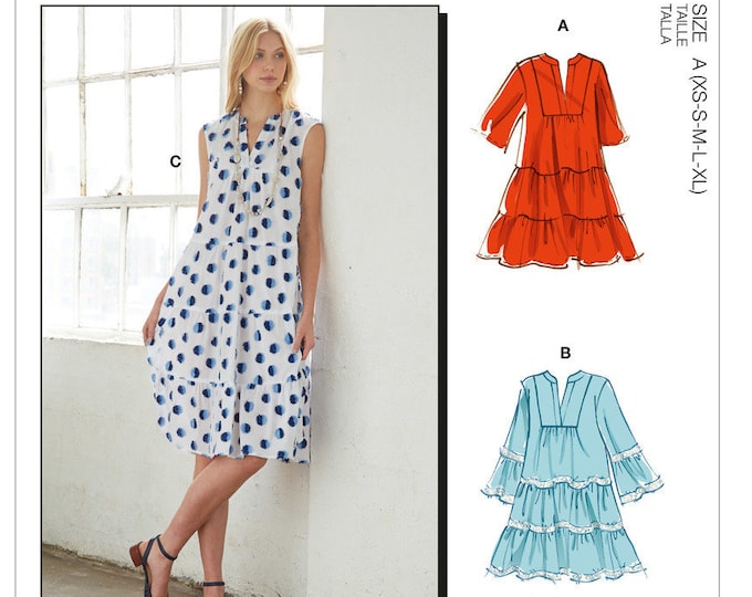 Easy Sewing Pattern for Womens Dress, Tiered Dress Pattern, Summer ...