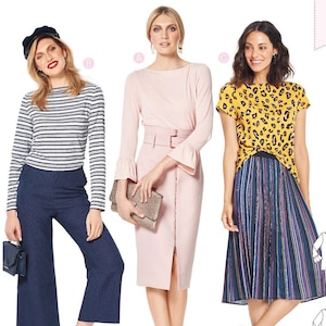 Patrón de costura para blusas de punto para mujer, blusas de manga larga, blusas tipo jersey, túnicas para mujer, blusas de manga corta, Burda 6328, tallas 8-18, sin cortar FF