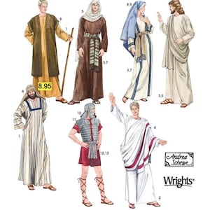 Sewing Pattern for Adult Costumes, Biblical Costume, Toga, Halloween Costume, Mens Caftan, Simplicity 4213, Size XS-XL, Uncut FF