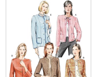 Easy Vogue Sewing Pattern for Womens Jackets, Button Front Jacket, Womens Cardigan, Lined Jacket, Vogue 7975, Size 6-10 12-16 18-22, Uncut