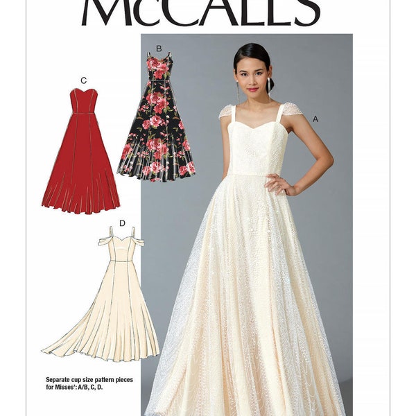 Sewing Pattern for Womens Dress, Formal Dress, Wedding Dress, Evening Gown, Prom Dress, Strapless Dress, McCalls 7718 10050, Size 6-14 14-22