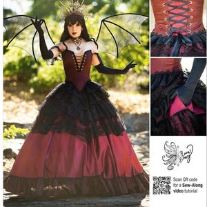 Schnittmuster für ein Damen Kostüm mit Rock, Korsett und Rock, Kostüm Kleid, Cosplay, Chic, Size 6-14 14-22, Uncut FF