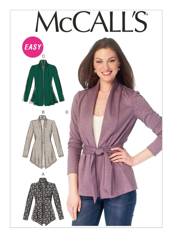 Easy Sewing Pattern for Women's Jacket Knit Belted - Etsy