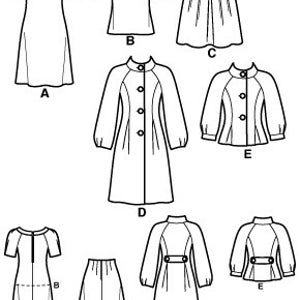 Sewing Pattern for Women's Jacket, Dress, Top, and Skirt, Winter Jacket ...