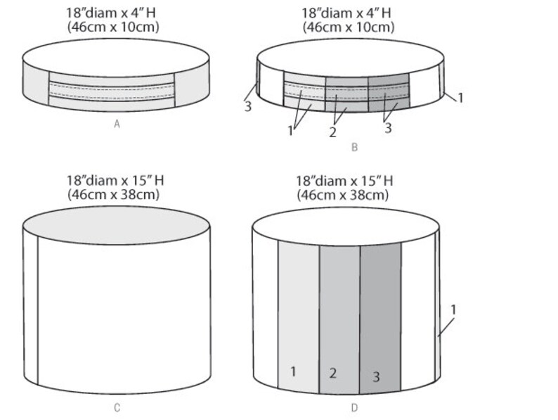 Sewing Pattern for Seat Cushions and Ottomans Round Ottoman Etsy