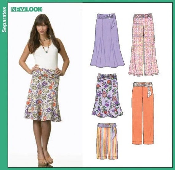 Sewing Pattern for Women's Knit Skirt and Pants Wide Leg - Etsy