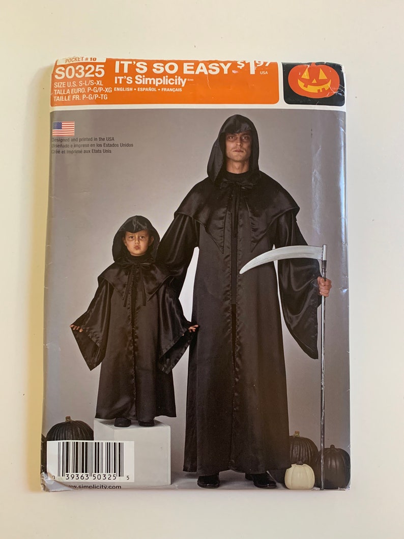 Sewing Pattern for Mens and Boys Grim Reaper Costume Cape Etsy
