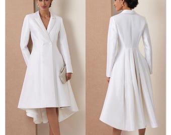 ヴォーグ社製レディースドレス、コートドレス、フォーマルドレス、フィット＆フレアドレス、長袖ドレス、ヴォーグ2125、サイズ4～12、12～20、未カット