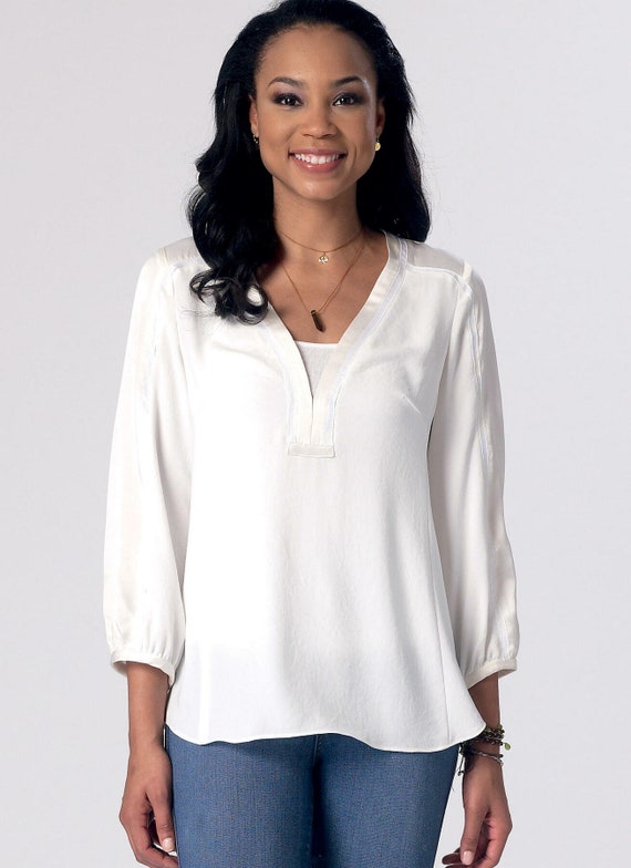 Sewing Pattern for Womens Tops, Pullover Tops, V Neck Tops, Womens Tunic, Long Sleeve Tops, Size 6-14 and 14-22, Mccall's 7357, Uncut and FF - Etsy Sewing Pattern for Womens Tops, Pullover Tops, V Neck Tops, Womens Tunic, Long Sleeve Tops, Size 6-14 and 14-22, Mccall's 7357, Uncut and FF - Etsy