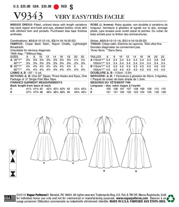 Vogue Sewing Pattern for Women's Pants, High Waisted Pants, Trousers, Tapered  Pants, New Vogue 1848, Size 8-16 and 16-24, Uncut FF 