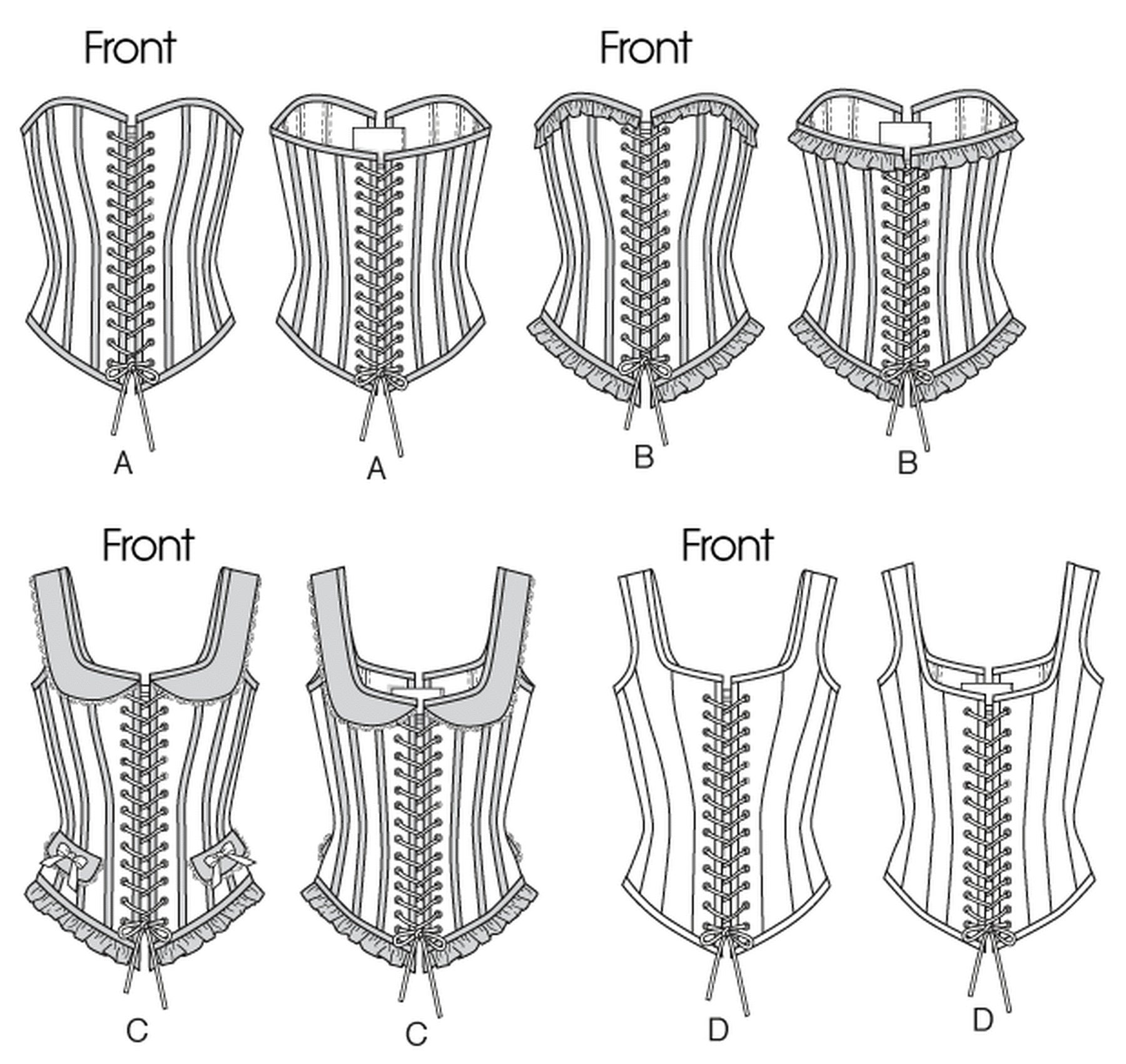 Sewing Pattern for Womens Boned Corset Lace Front Corset Etsy
