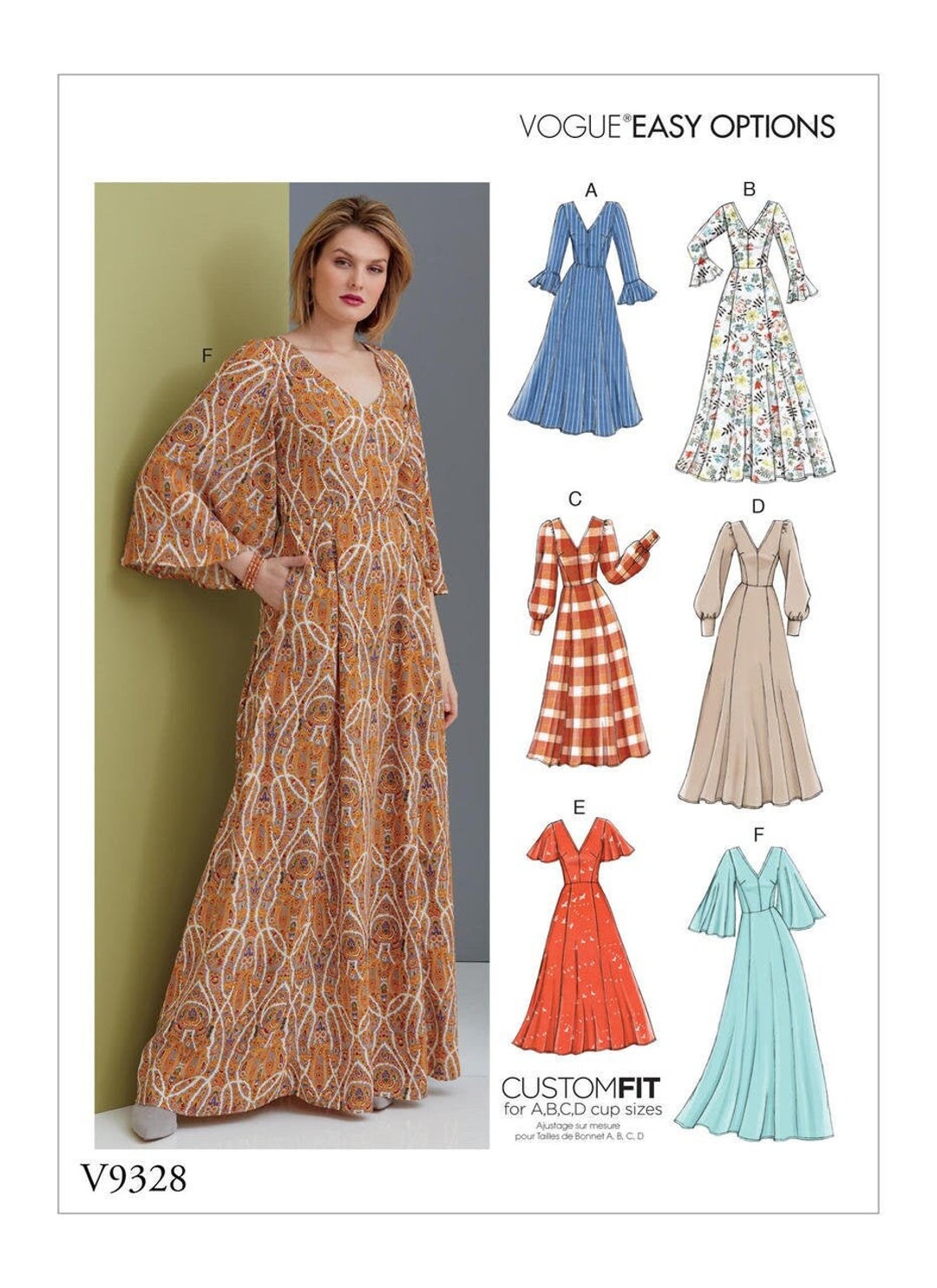 Vogue Sewing Pattern for Women's Dress, Maxi Dress Pattern Vogue Sewing Pattern for Women's Dress, Maxi Dress Pattern