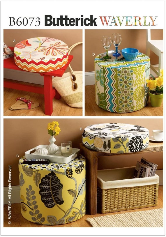 Sewing Pattern for Seat Cushions and Ottomans Round Ottoman Etsy