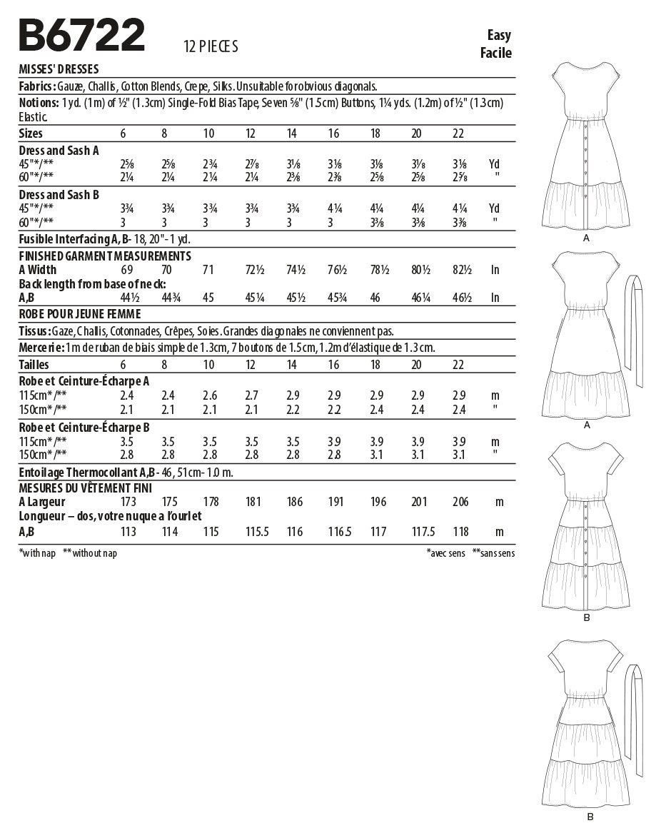 Easy Sewing Pattern for Womens Dress, Tiered Dress Pattern, Summer Dress,  Linen Dress, Size 6-14 and 14-22, Mccall's 7948, Uncut and FF -  Sweden