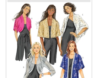 Sewing Pattern for Women's Jacket, Shawl Jacket, Kimono Jacket, Dolman Sleeve Jacket, Size XS-M and L-XXL, Butterick 5529, Uncut FF