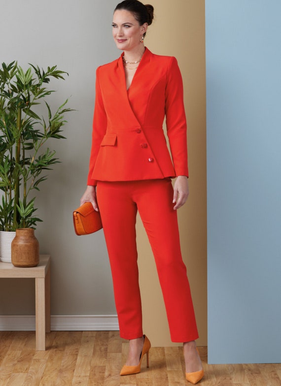 Sewing Pattern for Womens Jacket and Pants, Blazer Jacket, Flared