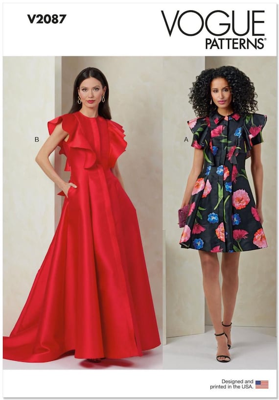 vogue patterns formal dresses Vogue Sewing Pattern for Women's Dress, Maxi Dress, Fit and Flare Dress, Summer Dress, Princess Seam Dress, Vogue 1878, Size 6-14 14-22