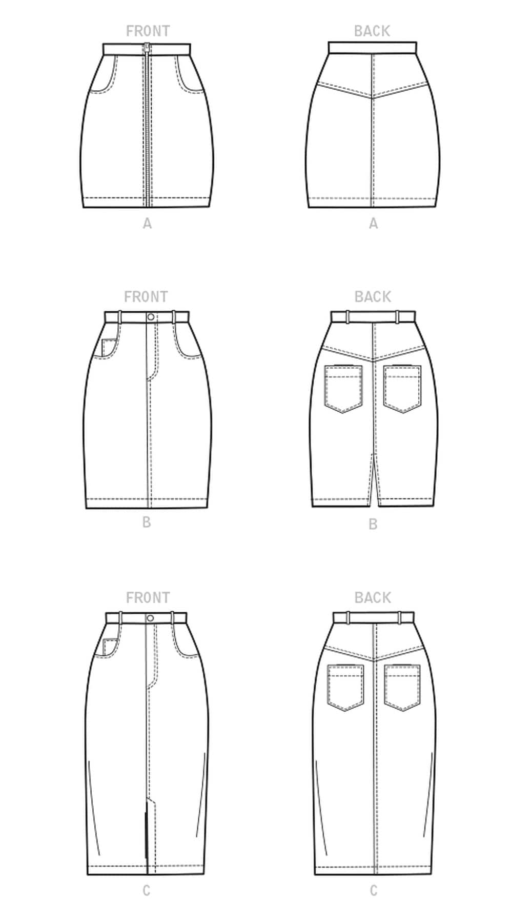 Sewing Pattern for Womens Skirts Fitted Skirt Denim Skirt Etsy