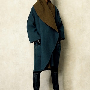 Patron de couture Vogue pour veste femme, veste à col châle, veste oversize, veste portefeuille, Vogue 8930, taille XS-M et L-XXL, FF non coupé image 9