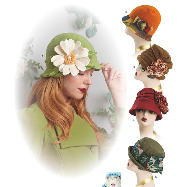 Sewing Pattern for Women's Hats, Flapper Hat, Costume Hats, Brimmed Hat, Flower Hat, Simplicity 8573, Uncut FF