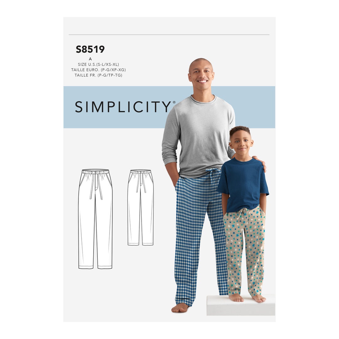 Sewing Pattern for Boy's and Men's Pajama Bottoms, Pajama Pants ...
