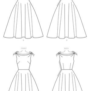 Sewing Pattern for Women's Dress, Vintage Style Dress with Petticoat, Fit and Flare Dress, Size 6-14 and 14-22, McCalls 7599, Uncut FF image 6