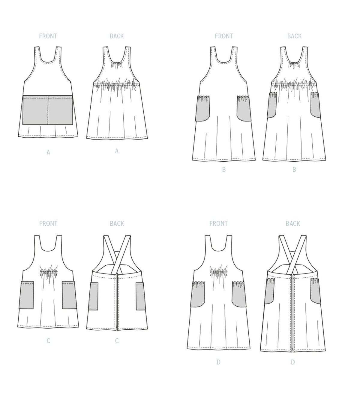 Sewing Pattern for Women's Aprons, Pullover Apron, Gardening Apron ...