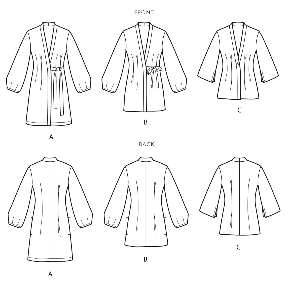 Sewing Pattern for Womens Jacket Wrap Front Jacket Long Coat Etsy