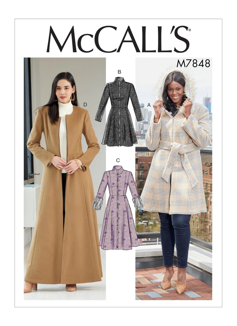 Sewing Pattern for Womens Jacket Lined Coat Pattern Winter Etsy