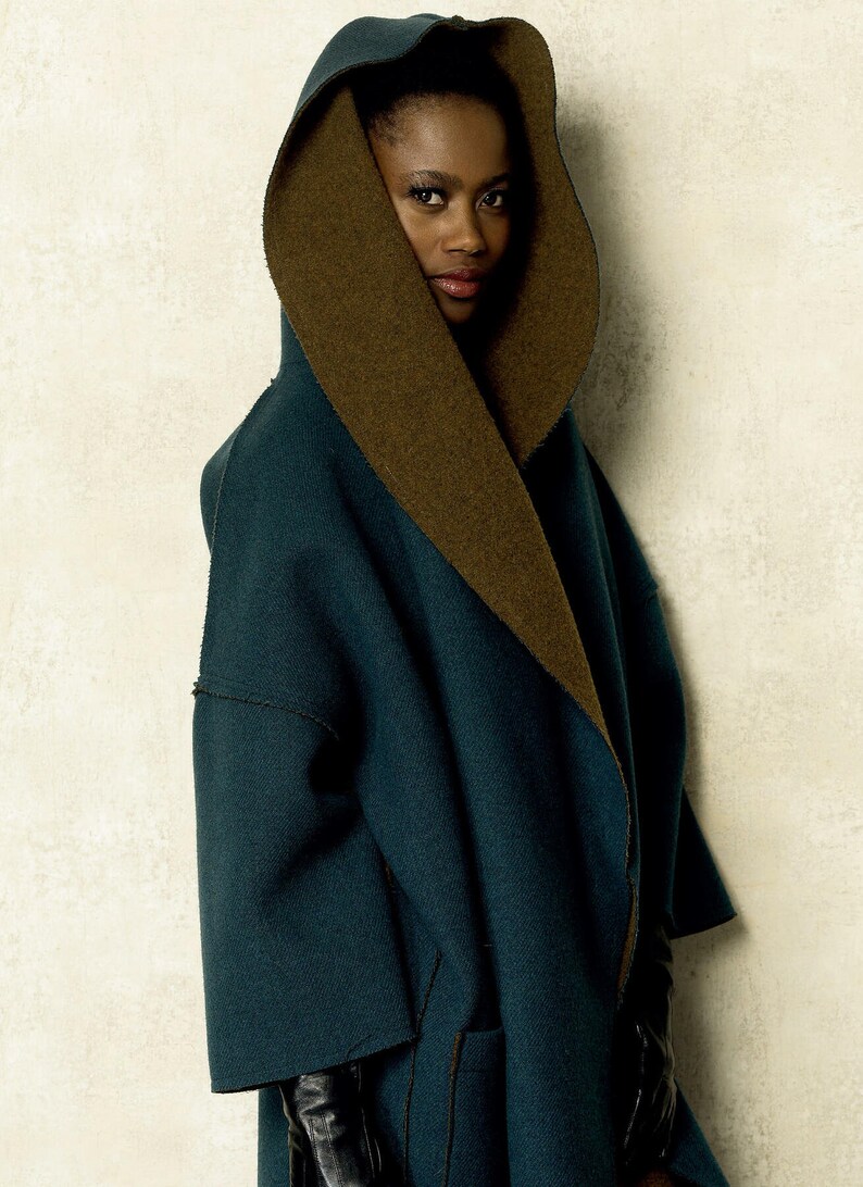 Patron de couture Vogue pour veste femme, veste à col châle, veste oversize, veste portefeuille, Vogue 8930, taille XS-M et L-XXL, FF non coupé image 6