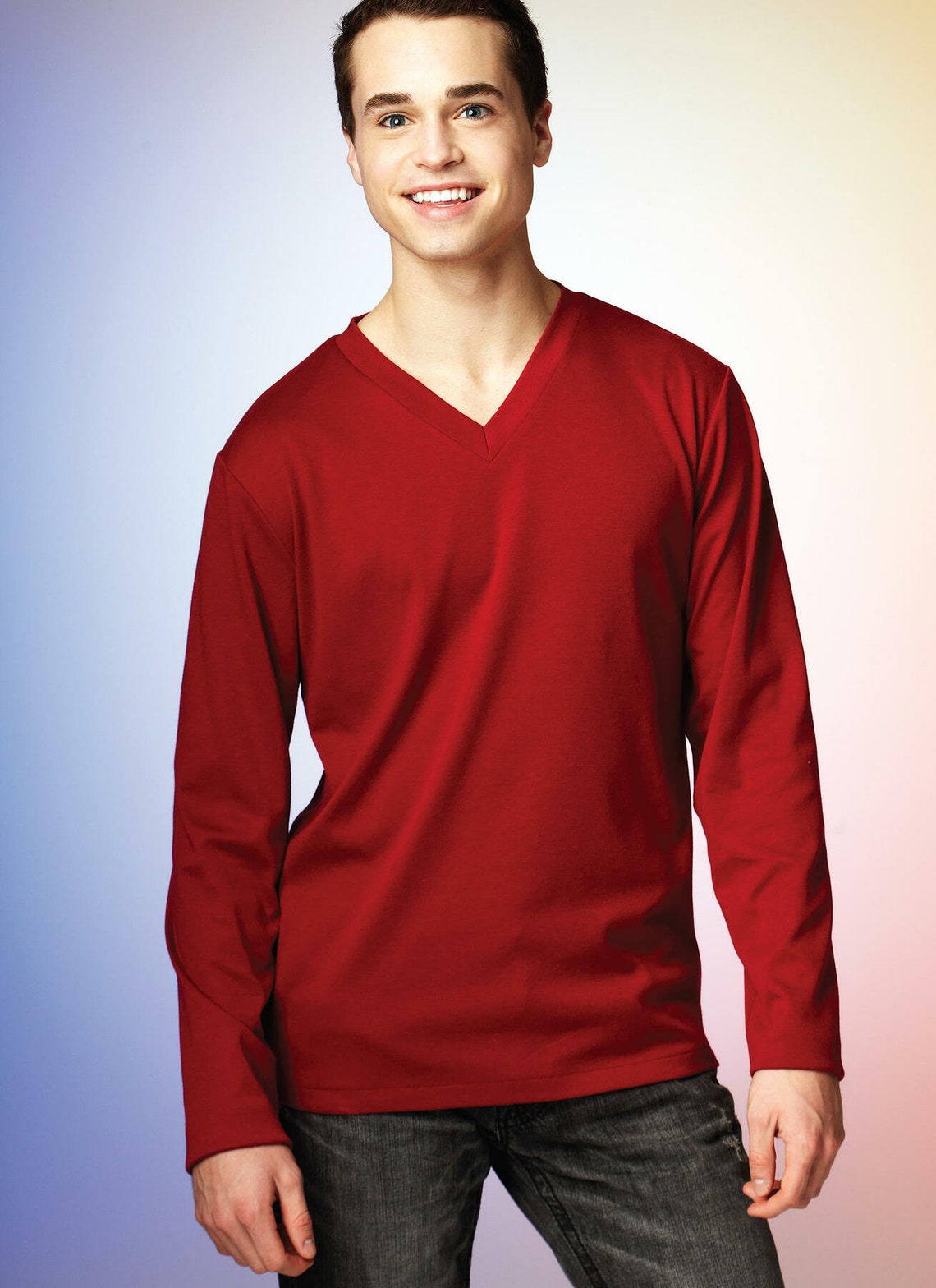 Sewing Pattern for Men's Knit Tops Pullover Tops Long Etsy