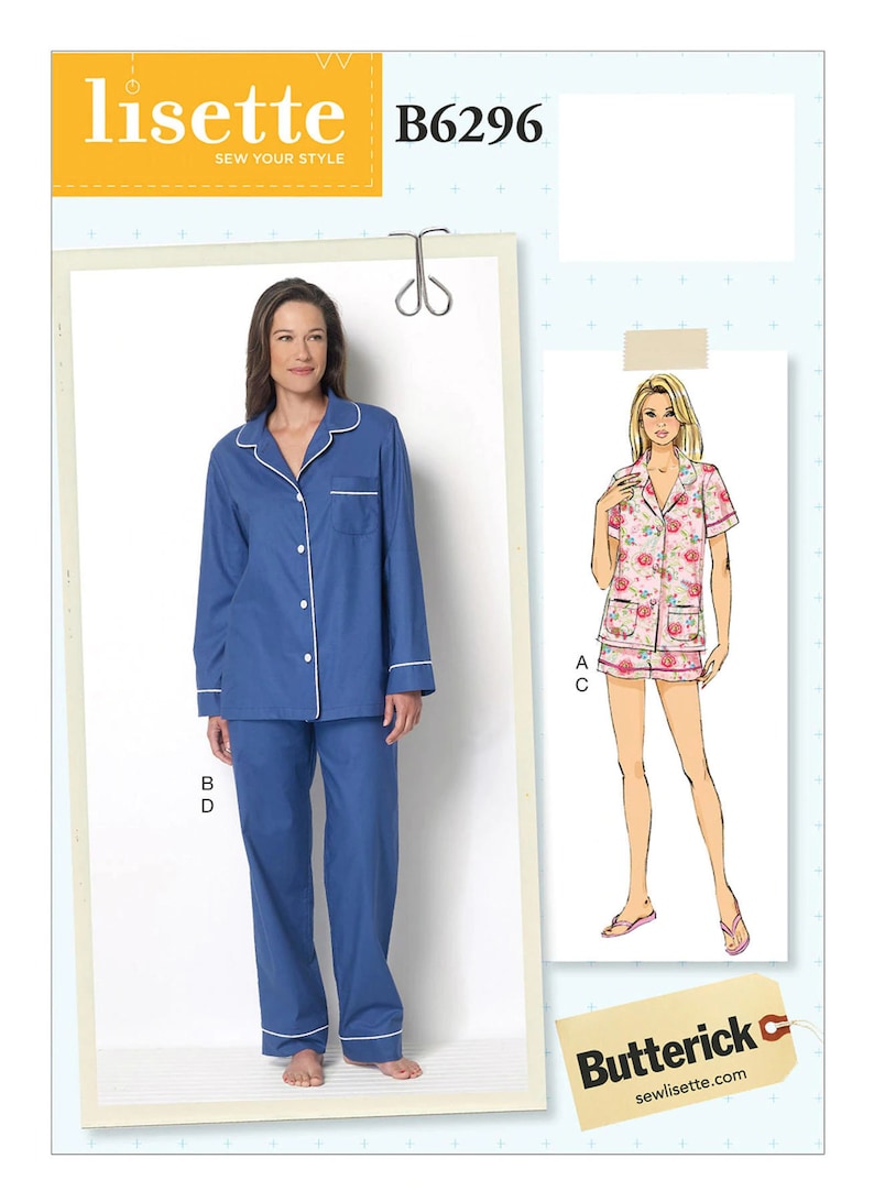 Sewing Pattern for Womens Pajamas, Pajama Top and Bottoms, Pajama ...